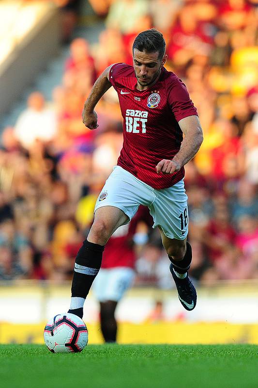 Fotbalové utkání Fortuna ligy mezi celky AC Sparta Praha  a 1. FC Slovácko 5. srpna v Praze. Alexandru Mihaita Chipciu.