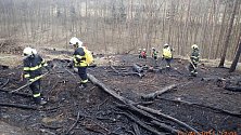 Požár lesního porostu nedaleko Nezdenic na úpatí Bílých Karpat likvidovalo šest jednotek hasičů.