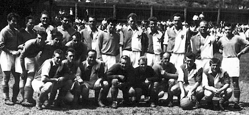 Pražské Dynamo (Slavia) se ve Vlčnově představilo v roce 1955.