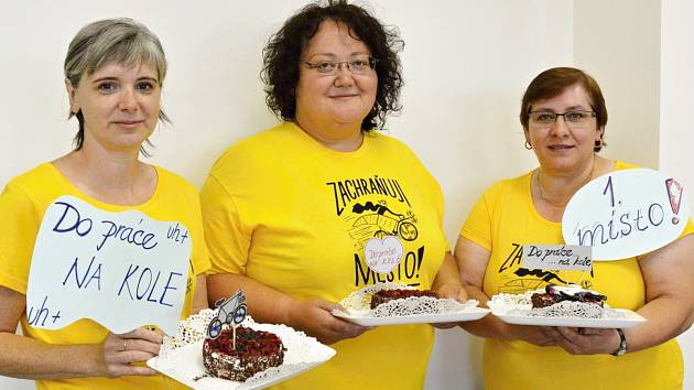 Členky vítězného týmu, zprava: Lenka Klečková, Olga Běhávková a Pavlína Hřibová.