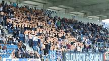 Sobotní derby v Uherském Hradišti opanovalo domácí Slovácko (bílé dresy), které zvítězilo nad Zlínem 3:0.