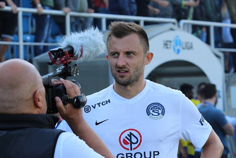 Zkušený stoper Slovácka Jiří Krejčí (na snímku) nastoupil na jaře v ligovém zápase vůbec poprvé.
