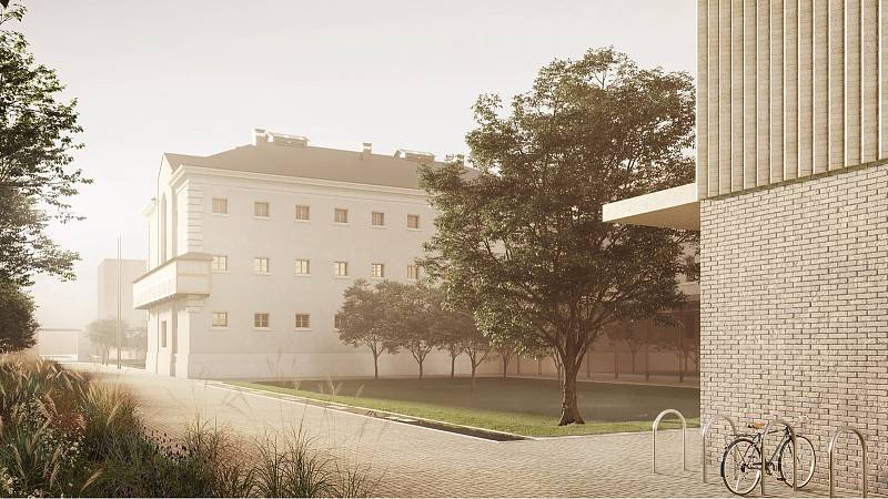Vítězný návrh na rekonstrukci bývalé věznice v Uherském Hradišti pražského studia ov architekti