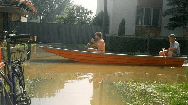 Povodeň v červenci 1997 v Kostelanech nad Moravou.