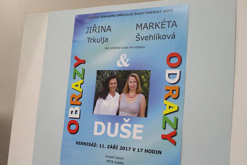 V prostorách Galerie Základní umělecké školy v Uherském Brodě představilo duo autorek Jiřina Trkulja a Markéta Švehlíková výstavu s názvem Obrazy duše.