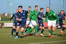 Fotbalisté Slovácka (modré dresy) ve druhém zápase na soustředění v Chorvatsku podlehli slovinskému týmu Olimpia Lublaň 0:3.
