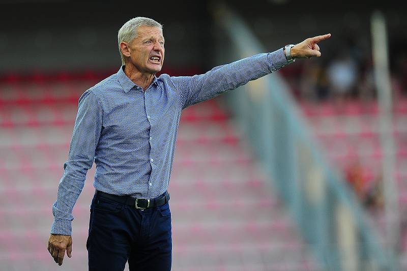 Fotbalové utkání Fortuna ligy mezi celky AC Sparta Praha  a 1. FC Slovácko 5. srpna v Praze. Zdeněk Ščasný.