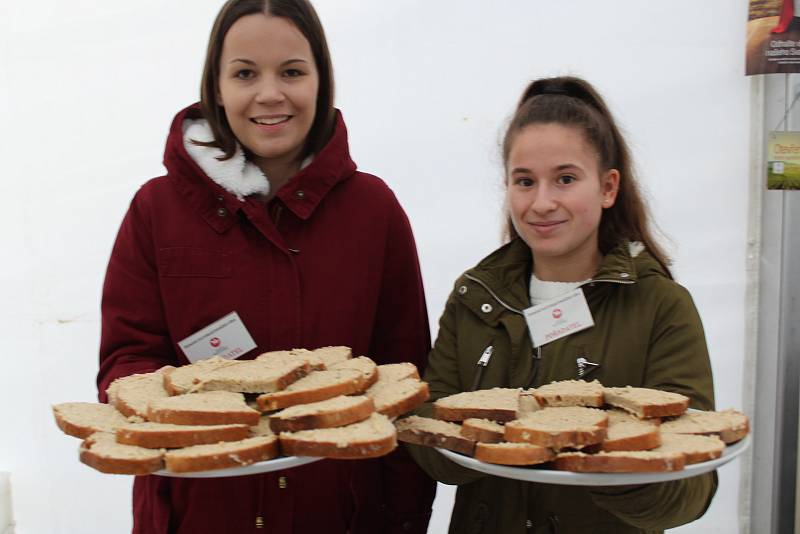 U žehnání svatomartinských vín na Masarykově náměstí v Uherském Hradišti P. Josefem Říhou nechyběl doprovodný folklorní program, ani ochutnávka ve velkokapacitním stanu.