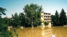 Povodeň v červenci 1997 v Uherském Hradišti. Sídliště Stará Tenice