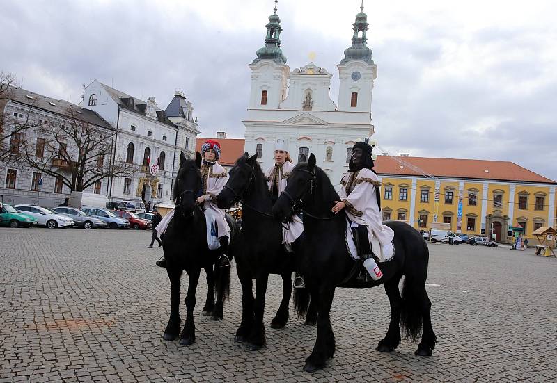 Tříkrálová sbírka 2018 v Uherském Hradišti. oblatní Charita