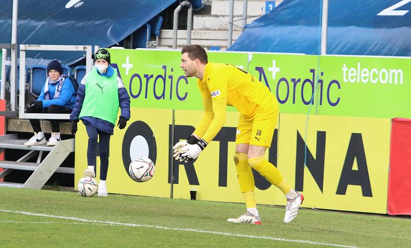 Fotbalisté Slovácka (bílé dresy) ve 23. kole FORTUNA:LIGY přivítali Mladou Boleslav.