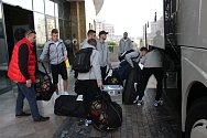 Stěhování fotbalistů 1,FC Slovácko z hotelu Aska Lara do komplexu Titanic.