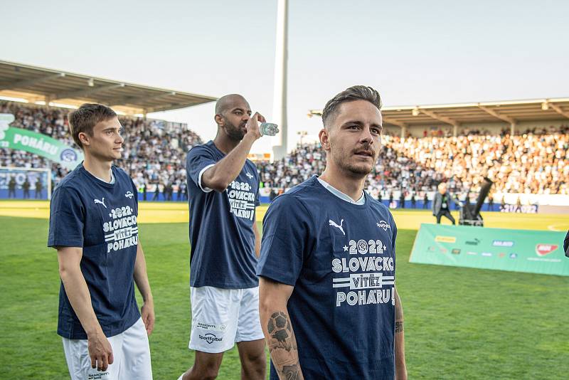 Finále českého fotbalového poháru MOL Cupu: 1. FC Slovácko - Sparta Praha, 18. května 2022 v Uherském Hradišti. Daniel Holzer ze Slovácka.