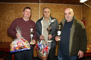 Trio nejlepších – zleva druhý Kamil Marek, vítězný Jaroslav Buchta a třetí Ladislav Dufek.