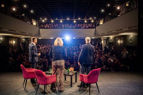 Debata ve Slováckém divadle s prezidentem Petrem Pavlem, 17. dubna 2024, Uherské Hradiště.