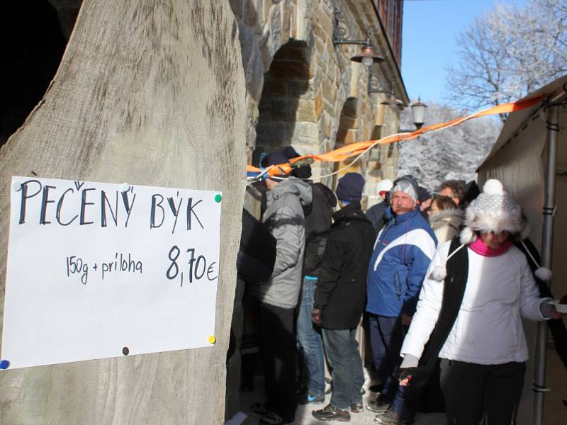 Několik tisícovek lidí z obou stran hranice si hodinu po silvestrovském poledni přišlo na vrchol Velké Javořiny zazpívat československou hymnu a zapálit vatru bratrství.