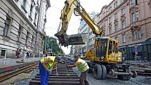 Rekonstrukce tramvajové trati ve Spálené ulici v Praze