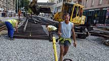 Rekonstrukce tramvajové trati ve Spálené ulici v Praze