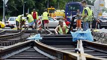 Rekonstrukce tramvajové trati ve Spálené ulici v Praze