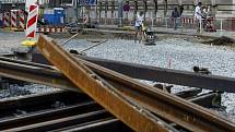 Rekonstrukce tramvajové trati ve Spálené ulici v Praze