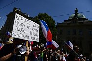 Protivládní demonstrace v Praze.