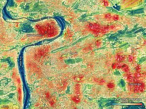 Snímky Prahy, Paříže a Milána zveřejnila Evropská kosmická agentura (ESA). Zobrazují tepelné ostrovy ve městech.