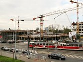 Výstavba obchodního centra Nová Palmovka v Praze 8.
