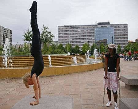 Akrobatická show skupiny dánských gymnastů Springholdet konal se 3.červenca 2007 v Praze Vršovicich.