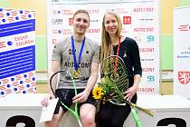 Jakub Solnický a Anna Serme, squashoví šampioni České republiky.