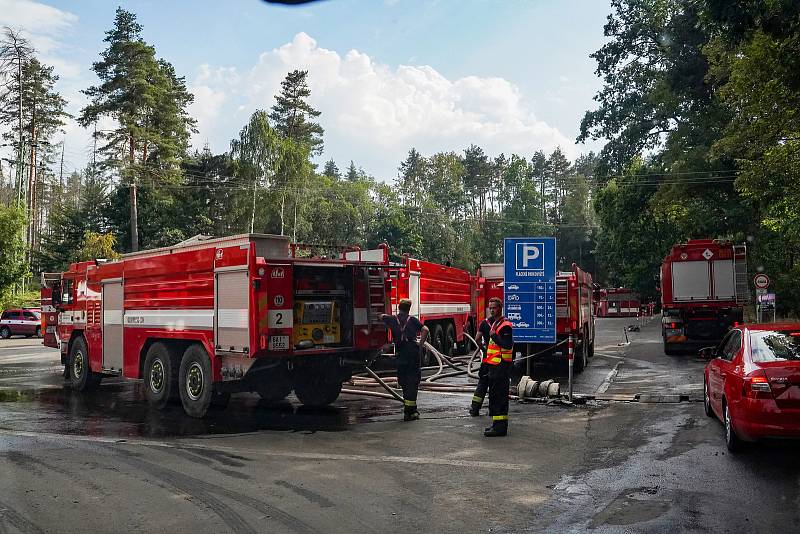 Hašení požáru v Hřensku a okolí.