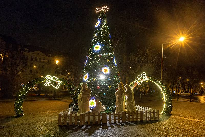 Vánoční strom - Náměstí Míru v Praze.