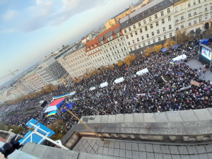 Demonstrace Česko proti strachu, Václavské náměstí v Praze 30. října 2022.