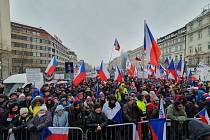 Protivládní demonstrace v Praze 21. ledna 2023.