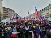 Protivládní demonstrace v Praze 21. ledna 2023.