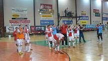 Z futsalového derby v první lize Slavia - Bohemians (3:1).