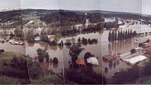 Povodně z roku 2002 v Praze. Snímky zachycují Ústření čistírnu odpadních vod v Bubenči.