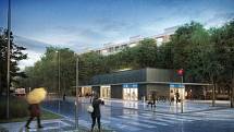 Praha představila nové návrhy stanic metra připravované linky D. Stanice Olbrachtova, umělecké ztvárnění Vladimír Kokolia.