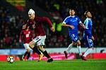 Fotbalové utkání HET ligy mezi celky AC Sparta Praha a FC Slovan Liberec 18. února v Praze. Lukáš Štětina s obvazem na hlavě.