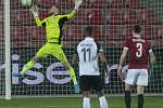 Sparta v utkání play-off Konferenční ligy proti Partizanu Bělehrad.