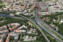 Městský okruh. Vizualizace možné podoby Libeňského okruhu.