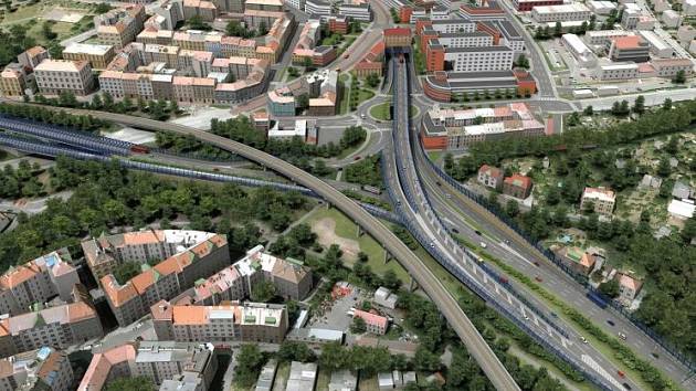 Městský okruh. Vizualizace možné podoby Libeňského okruhu.