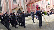 Ze slavnostního slibu nových příslušníků středočeské policie na nádvoří Muzea Policie ČR v Praze.