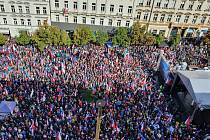 Demonstrace proti vládě na Václavském náměstí, 28. 9. 2022.