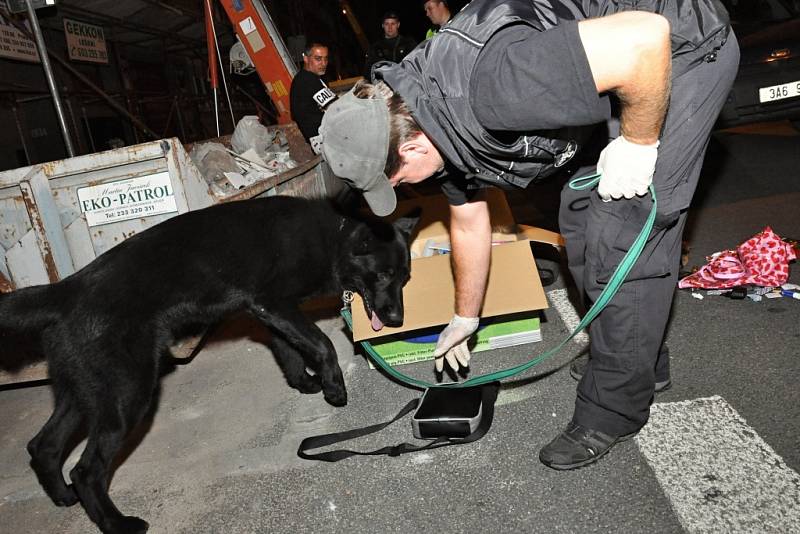 Z dopravně-bezpečnostní policejní akce pražské policie na magistrále na Pankráci.