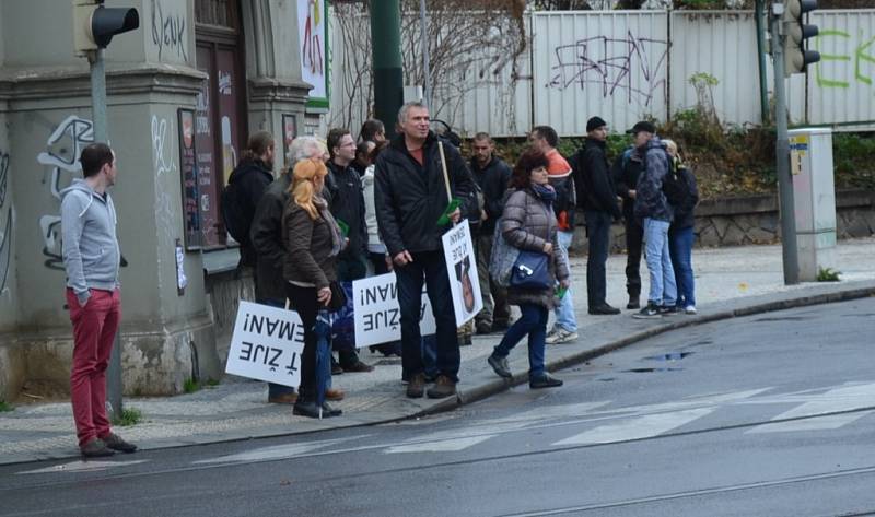 Oslavy 26. výročí Sametové revoluce 17. listopadu v Praze na Albertově.