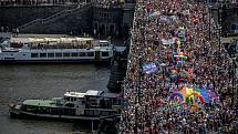 Pochod Prague Pride prošel 11. srpna centrem Prahy.