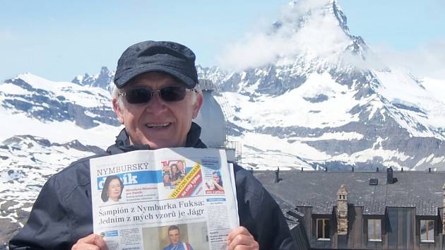 Nymburský deník se dostal až pod Matterhorn. Může za to Milan Čejka z Libice nad Cidlinou.