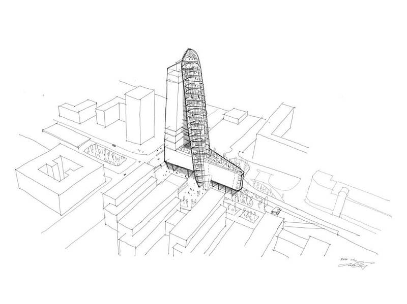 Nejvyšší budovu v Česku s názvem Top Tower (na vizualizaci) chce postavit developerská společnost Trigema v Nových Butovicích v Praze.