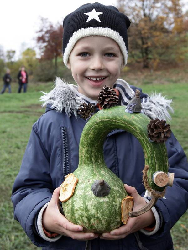 Podzimní dýňové hrátky v pražské botanické zahradě.