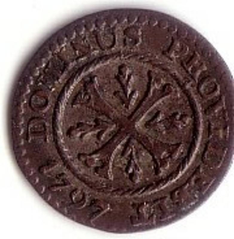 Druhý nejstarší exponát ve sbírce – mince švýcarského města Bern, které má ve znaku medvěda, z roku 1797.